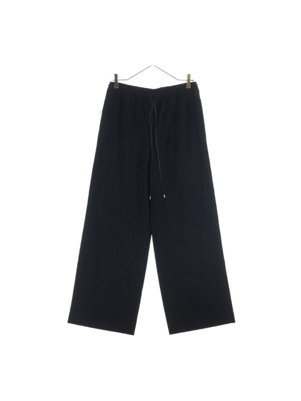 Loewe Drawstring Wide Wool Trousers Pants Black